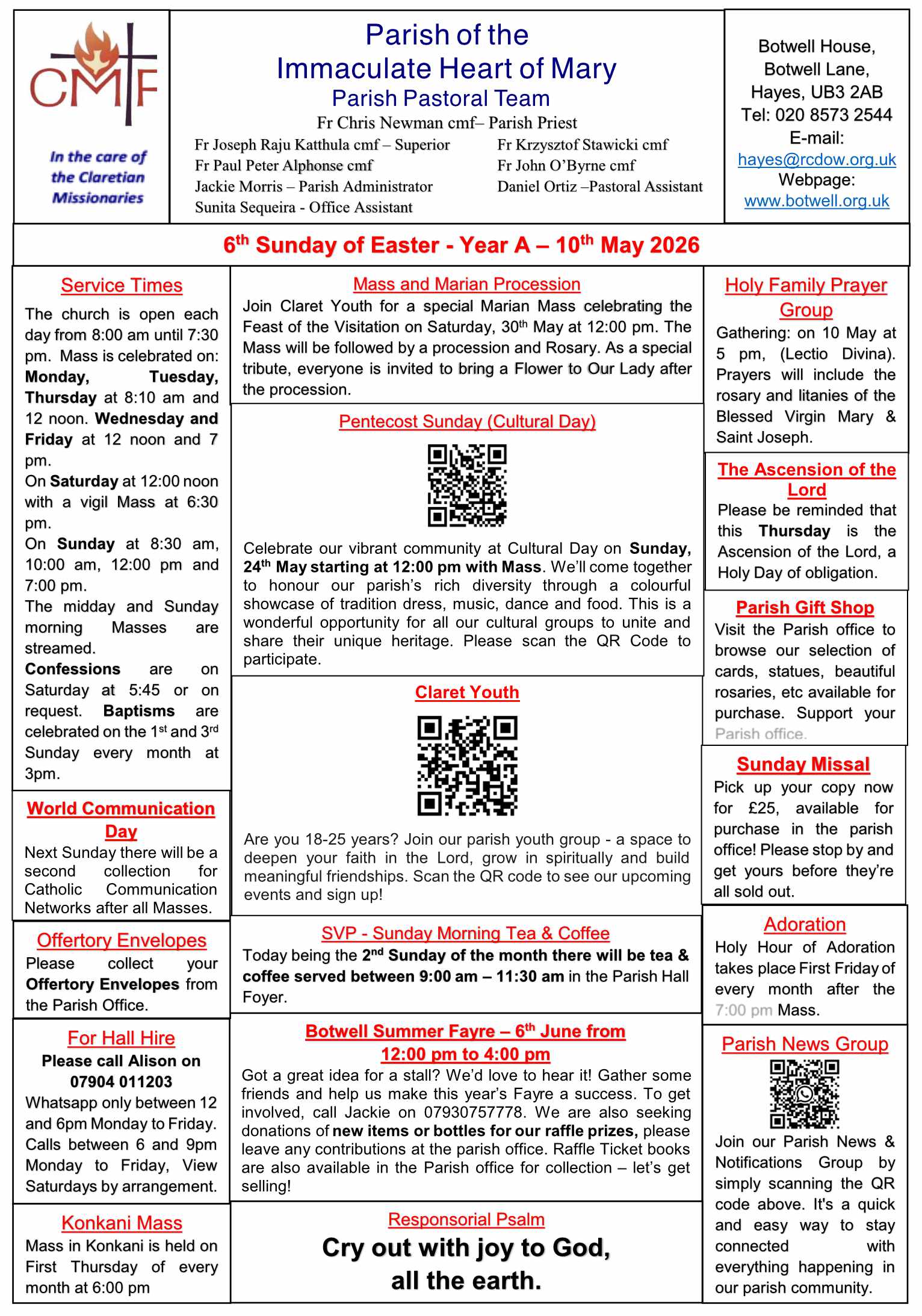 Parish Newsletter 10 May 2026